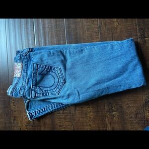 slightly worn straight leg true religion jeans
